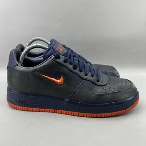 Nike Air Force 1 Low NYC's Finest Shoes Men Size 10 Blue Orange Leather Sneakers